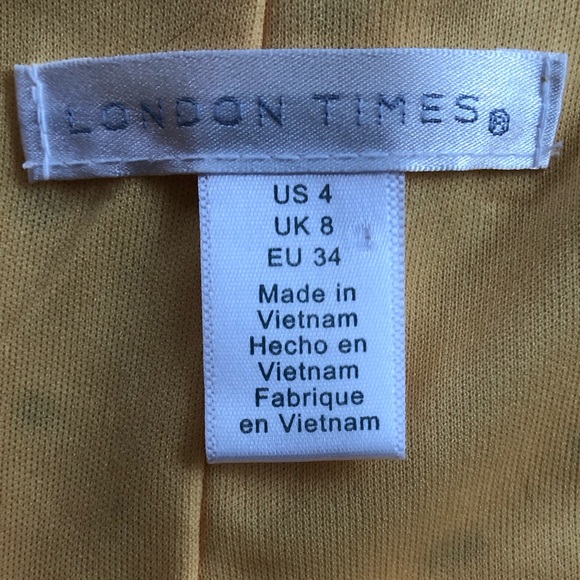 London Times sleeveless yellow dress - Picture 4 of 5